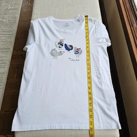 New! J Crew Sz S Short-sleeve T-Shirt Four Calling Birds Cotton Tee NWT - Picture 6 of 12
